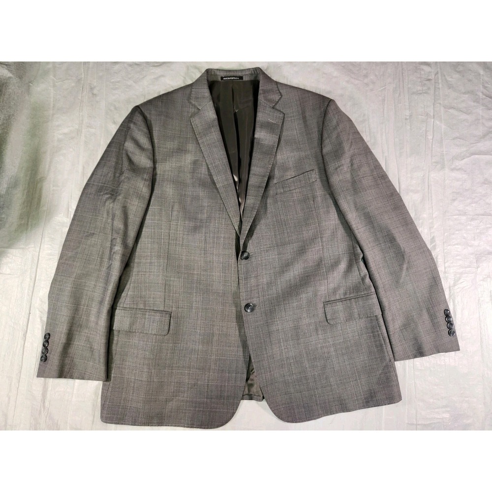 J Hilburn Custom Contemporary Wool Gray Two Button Blazer 47R Vitale Barberis J.
